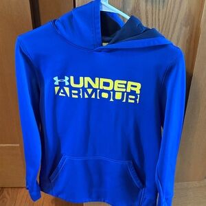 Under Armour Kids Royal Blue Hoodie with Yellow Logo